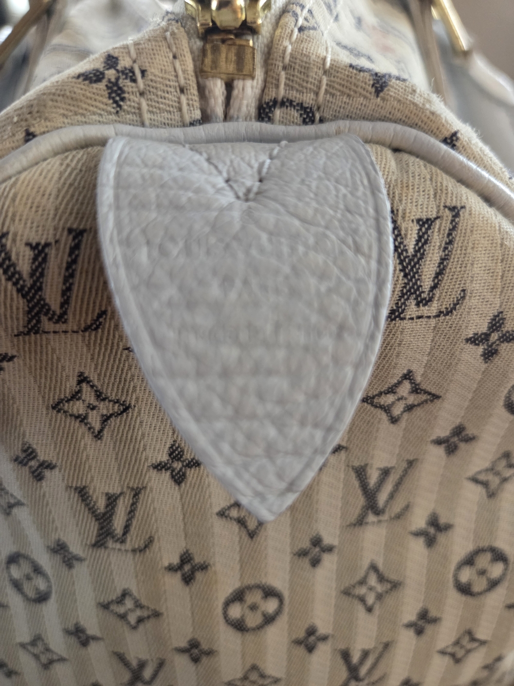 Louis Vuitton White Monogram Canvas Satchel with Gold Hardware - Picture 6 of 11